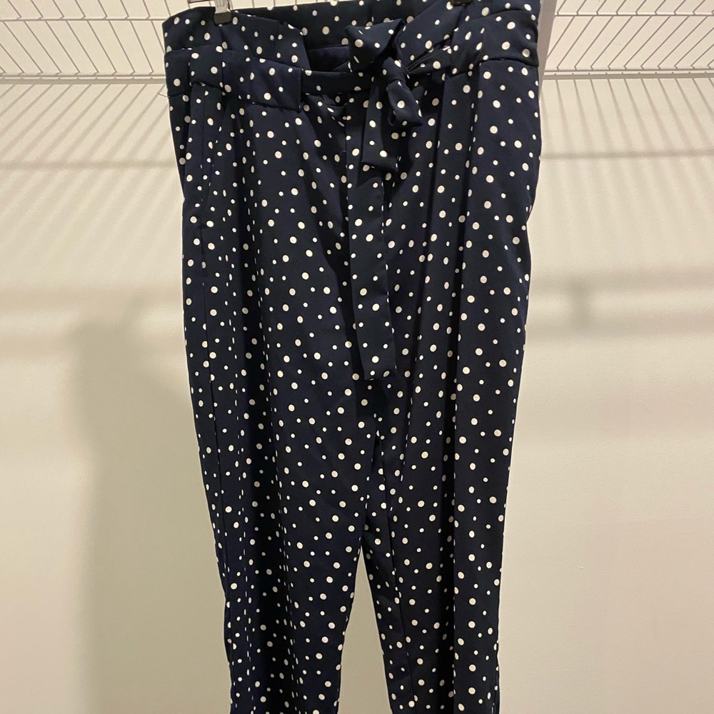 Cynthia Rowley size 10 pants. Blue with white dots
